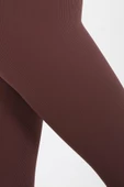 AuraFit ART-4102 Yüksek Bel Fitilli Toparlayıcı İnterlok Beli Kalın Lastikli Kadın Örme Tayt - 5