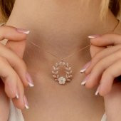 Gümüş Pazarım Defne Yaprağı Kadın Gümüş Kolye thumbnail 2