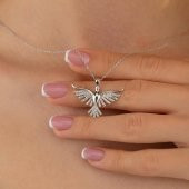 Gümüş Pazarım Anka Kuşu Kadın Gümüş Kolye Silver - 1