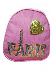 Girist Paris Pembe Renk Pullu Kız Çocuk Sırt Çantası - 2