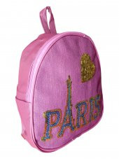Girist Paris Pembe Renk Pullu Kız Çocuk Sırt Çantası - 5