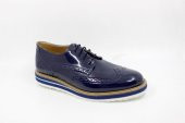 Zerhan 572 Erkek Çocuk Lacivert Rugan Lastik Bağcıklı Eva Taban Ayakkabı thumbnail 3