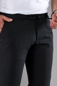 SLİMFİT DAR PAÇA BELİ İPLİKLİ DOKULU KIŞLIK KUMAŞ PANTOLON - 5