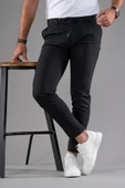 SLİMFİT DAR PAÇA BELİ İPLİKLİ DOKULU KIŞLIK KUMAŞ PANTOLON - 3