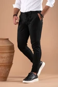SLİMFİT TEK PİLELİ DAR PAÇA FERMUAR DETAYLI KIŞLIK KUMAŞ PANTOLON - 3