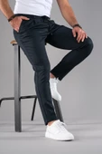 SLİMFİT TEK PİLELİ DAR PAÇA FERMUAR DETAYLI KIŞLIK KUMAŞ PANTOLON - 12