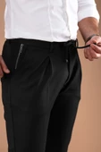 SLİMFİT TEK PİLELİ DAR PAÇA FERMUAR DETAYLI KIŞLIK KUMAŞ PANTOLON - 6