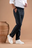 ECER BELİ LASTİKLİ İPLİKLİ REGULAR FİT KIŞLIK KUMAŞ PANTOLON - 2