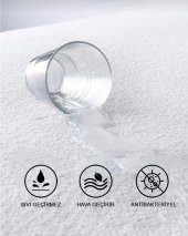 MicroFit Dört KenarLastikliÇİFT KişilikSu SıvıGeçirmezYatak AleziYatakKoruyucu150x200CMPamuklu Beyaz - 5