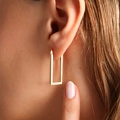 Altın Halka Küpe Rectangle thumbnail 3