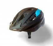 Hsgl Bisiklet Kask Vernıon Siyah Mavi Flaşörlü Beden L 57-62 Bisiklet Koruyucu Kask - 1