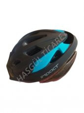 Hsgl Bisiklet Kask Vernıon Siyah Mavi Flaşörlü Beden L 57-62 Bisiklet Koruyucu Kask - 4