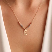 14 Ayar Altın Harf Kolye Dorika Tüm Harfler Mevcut - 3