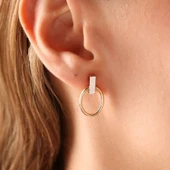 14 Ayar Altın Halka Küpe İtaly Çivi Form thumbnail 2