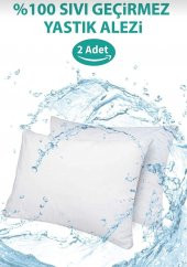 2AdetPamuklu Fermuarli Sıvı Geçirmez YastıkAlezi Yastık Koruyucu Yastık  KılıfıYastıkİçi Beyaz50x70 Cm - 2