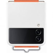 Samsung Z Flip 4 Kordonlu Silikon Kılıf - Beyaz EF-GF721TWEGWW - 3