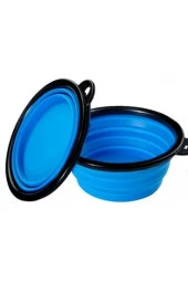 Nakres Su Kabı Katlanabilir Kedi Köpek Yemek Mama ve Su Kabı portatif kancalı - 1