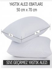 6 Adet Pamuklu Fermuarli Sıvı Geçirmez Yastık Alezi Yastık Koruyucu Yastık Kılıfı Yastık İçi 50 x 70 Cm - 6