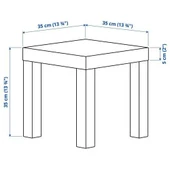 IKEA Lack Mini Yan Sehpa Masa Parlak Cila Beyaz 35x35 cm - 3