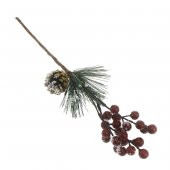 30x14cm Kozalaklı Kokina Yılbaşı Yapay Çiçek Dalı thumbnail 2