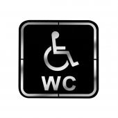 Abs Lüx Çift Katlı Yönlendirme Levhası Siyah-Gümüş Engelli Wc - 1