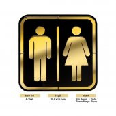 Abs Lüx Çift Katlı Yönlendirme Levhası Siyah-Altın Bay-Bayan Wc - 2