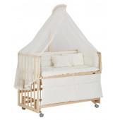 Baby Tech Extra 60x120 doğal Naturel Ahşap Anne Yanı Beşik - 1