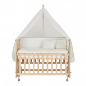 Baby Tech Extra 60x120 doğal Naturel Ahşap Anne Yanı Beşik - 2