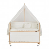 Baby Tech Extra 60x120 doğal Naturel Ahşap Anne Yanı Beşik - 4