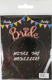 TAÇ BRIDE PIRLANTALI METAL ROSE GOLD 1 ADET - 5