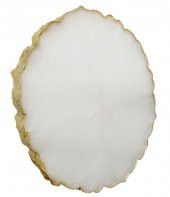 EPOKSİ YUVARLAK 7 CM SEDEF KENARI ALTIN 1 ADET - 5