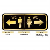 Abs Lüx Çift Katlı Yönlendirme Levhası Siyah-Altın Bay-Bayan Wc - 2