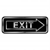 Abs Lüx Çift Katlı Yönlendirme Levhası Siyah-Gümüş Exit Sağ Yön - 1