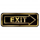 Abs Lüx Çift Katlı Yönlendirme Levhası Siyah-Altın Exit Sağ Yön - 1