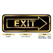 Abs Lüx Çift Katlı Yönlendirme Levhası Siyah-Altın Exit Sağ Yön - 2