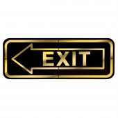 Abs Lüx Çift Katlı Yönlendirme Levhası Siyah-Altın Exit Sol Yön - 1