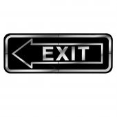 Abs Lüx Çift Katlı Yönlendirme Levhası Siyah-Gümüş Exit Sol Yön - 1