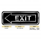 Abs Lüx Çift Katlı Yönlendirme Levhası Siyah-Gümüş Exit Sol Yön - 2