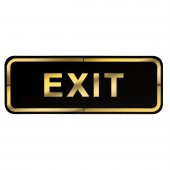 Abs Lüx Çift Katlı Yönlendirme Levhası Siyah-Altın Exit - 1