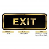 Abs Lüx Çift Katlı Yönlendirme Levhası Siyah-Altın Exit - 2