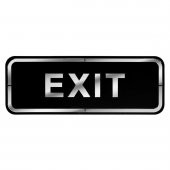 Abs Lüx Çift Katlı Yönlendirme Levhası Siyah-Gümüş Exit - 1