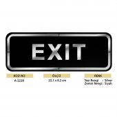 Abs Lüx Çift Katlı Yönlendirme Levhası Siyah-Gümüş Exit - 2