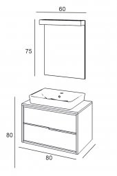 Denko Matia 80 cm MDF Banyo Dolabı Takımı - 3