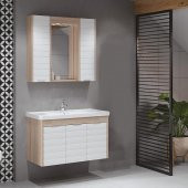 Turkuaz Frame Etajerli Lavabo 90x45 Cm-Denko Mostar 90 Alt Modül - 2