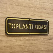 Abs Lüx Çift Katlı Yönlendirme Levhası Siyah-Altın Toplantı Odası - 4