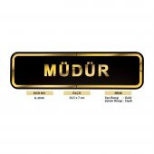 Abs Lüx Çift Katlı Yönlendirme Levhası Siyah-Altın Müdür - 2