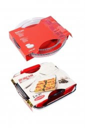 Paşabahçe Borcam 4lü set - 2li Kare+2li Yuvarlak Tepsi - 1