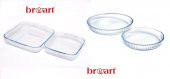 Broart 4lü Borcam Seti - 2 Yuvarlak + 2 Kare Tepsi - 1