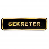 Abs Lüx Çift Katlı Yönlendirme Levhası Siyah-Altın Sekreter - 1