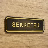 Abs Lüx Çift Katlı Yönlendirme Levhası Siyah-Altın Sekreter - 4